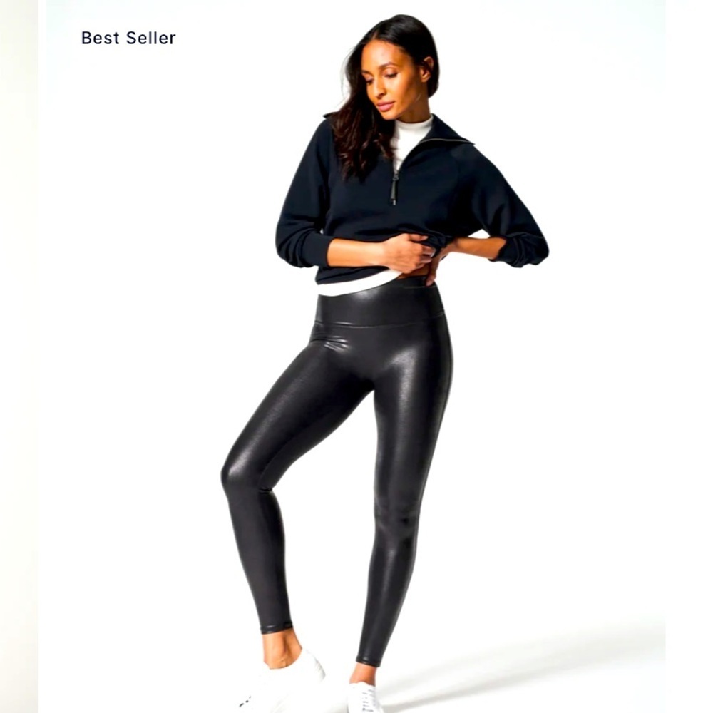 Spanx faux leather leggings size medium best seller $98